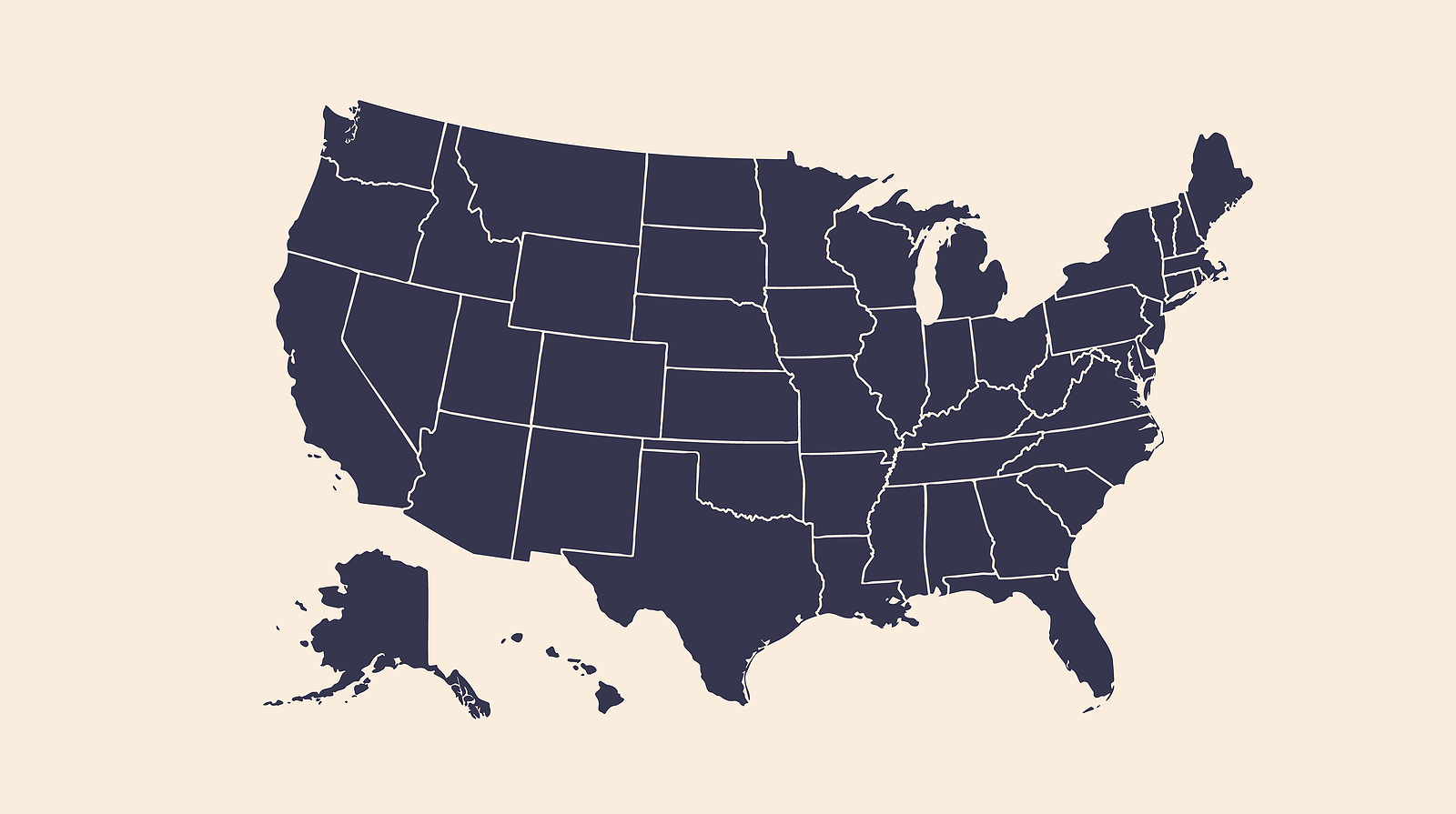 Usa. Poster Map Of United States Of America. Black And White Pri