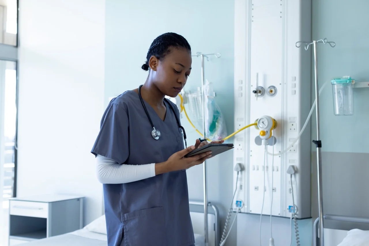 Patient completing an electronic intake form that routes automatically into a secure eFolder